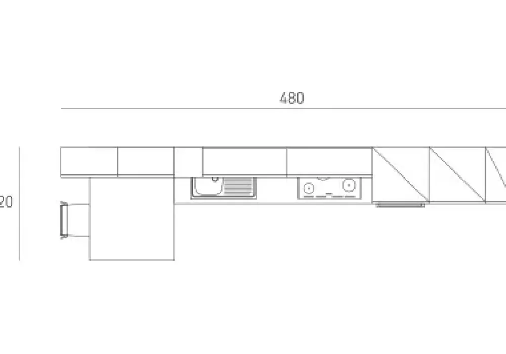 Cucina lineare moderna Tris Primacucine a prezzo scontato^Prima Cucine