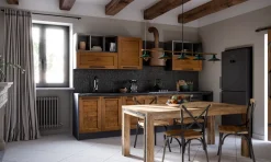 CUCINA lineare Cucina moderna   vintage alta legno  SCONTATA 59%^Outlet Etnico Discount