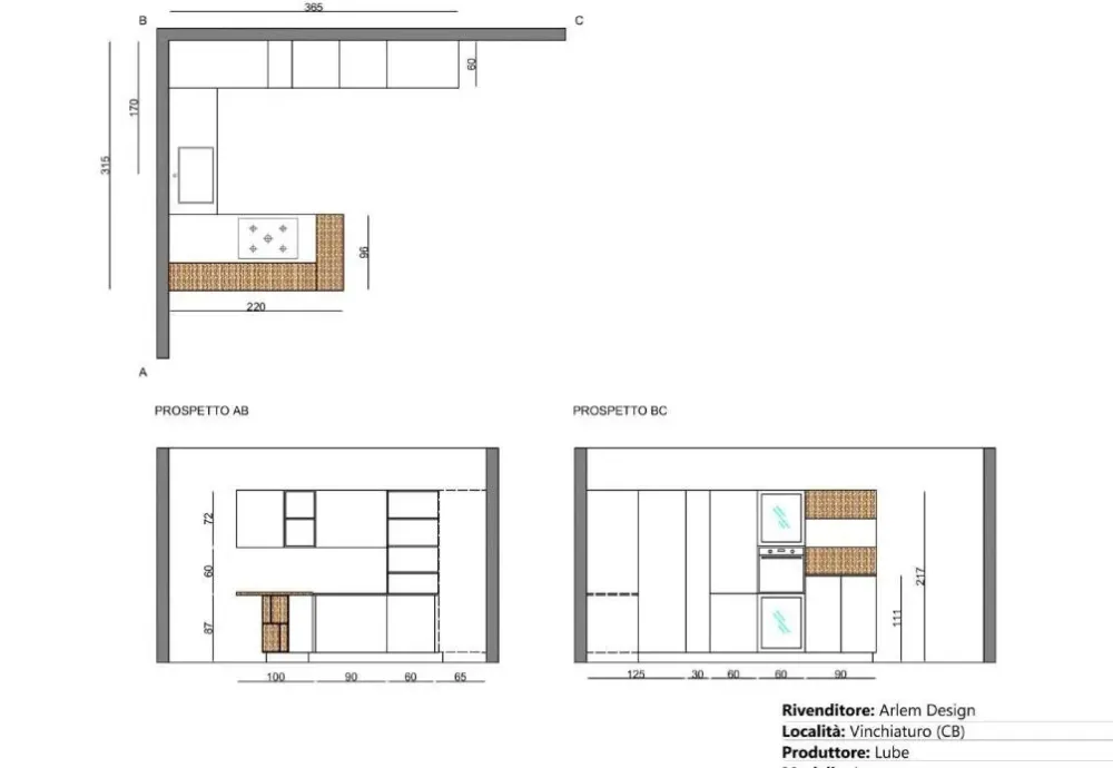 Lube Cucine Cucina Luna OFFERTA OUTLET sconto 62%- Cucine Con Penisola|Cucine Moderne