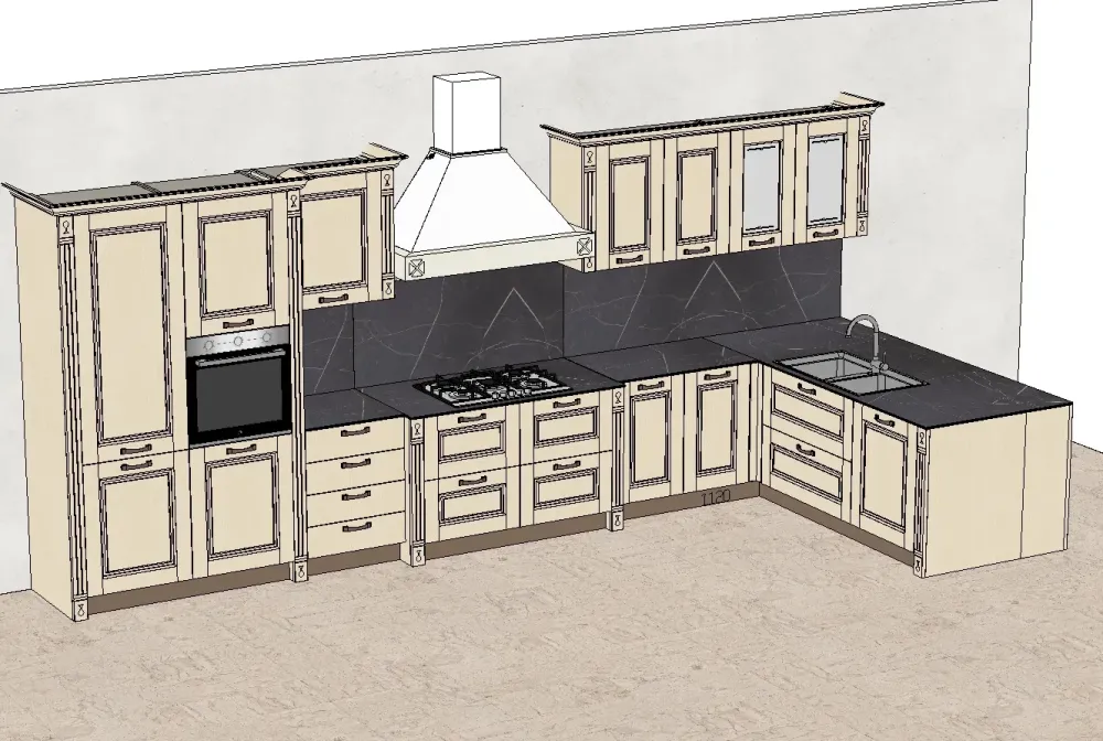 Arredo3 Cucina magnolia classica ad angolo Verona 3 in offerta- Cucine Ad Angolo