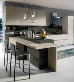 Arredo3 Cucina magnolia moderna con penisola Round 3 a soli 9000 Euro- Cucine Con Penisola|Cucine Moderne