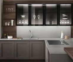 Sale Cucina Meg 1 country grigia con penisola scontata 29% Cucine Con Penisola|Cucine Country