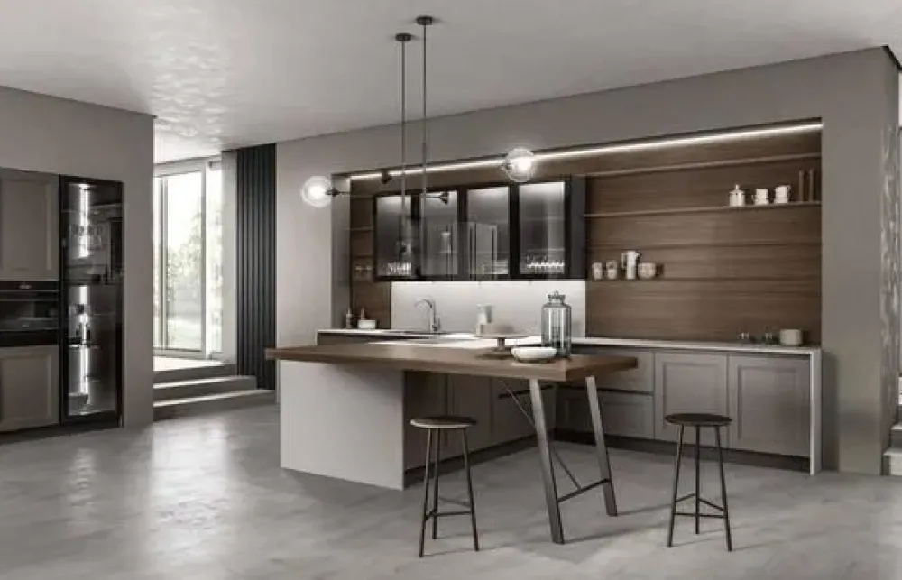 Sale Cucina Meg 1 country grigia con penisola scontata 29% Cucine Con Penisola|Cucine Country