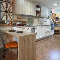 New Cucina modello Cucina shabby chic lineare 4 metri con piano penisola  Nuovi mondi cucine PREZZO SCONTATO 64% Cucine Con Penisola