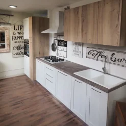 Cucina modello  cucina shabby white easy  ed  effetto rovere PREZZO SCONTATO 42%^Collezione esclusiva Discount