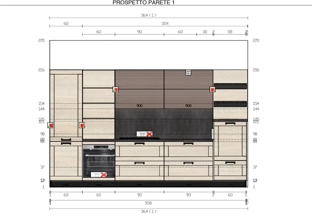 Imab Cucina Modello lipari/capri design rovere chiaro lineare group- Cucine Lineari|Cucine Design