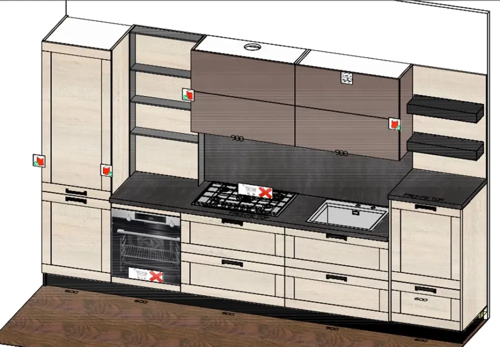 Imab Cucina Modello lipari/capri design rovere chiaro lineare group- Cucine Lineari|Cucine Design