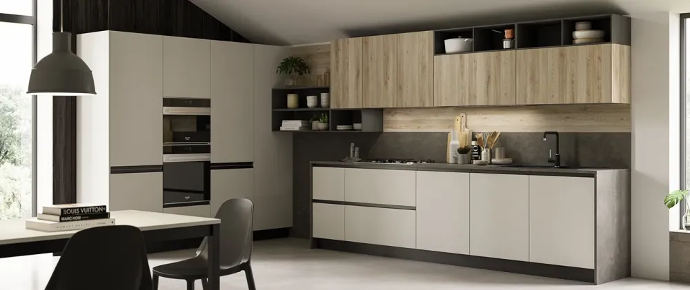 Cucina moderna ad angolo Zoe a prezzo scontato^Prima Cucine