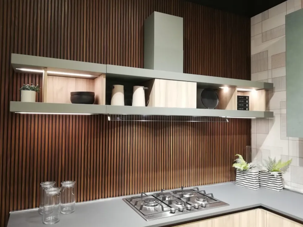 Cucina moderna ad angolo Unica a prezzo scontato^Lube Cucine Discount