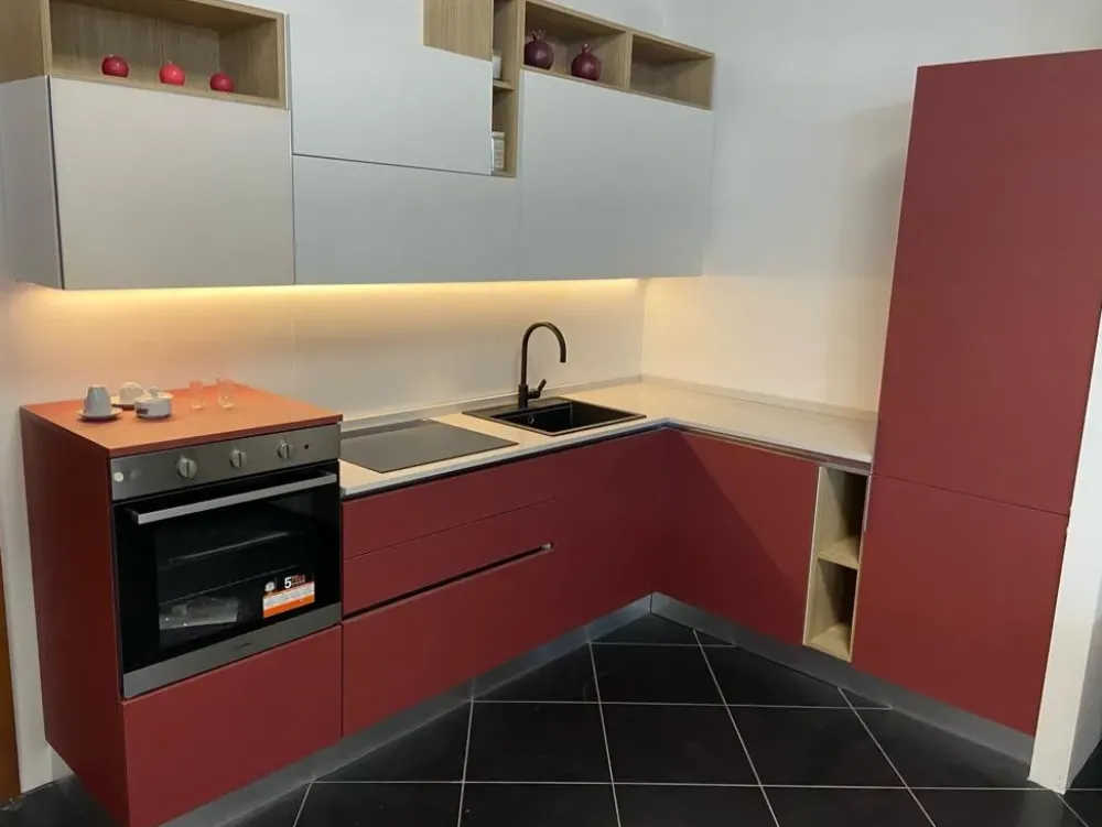 Cucina moderna ad angolo System 22 a prezzo ribassato^GM Cucine Online