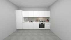 Cucina moderna bianca lineare Art bianco soft^Stosa Hot