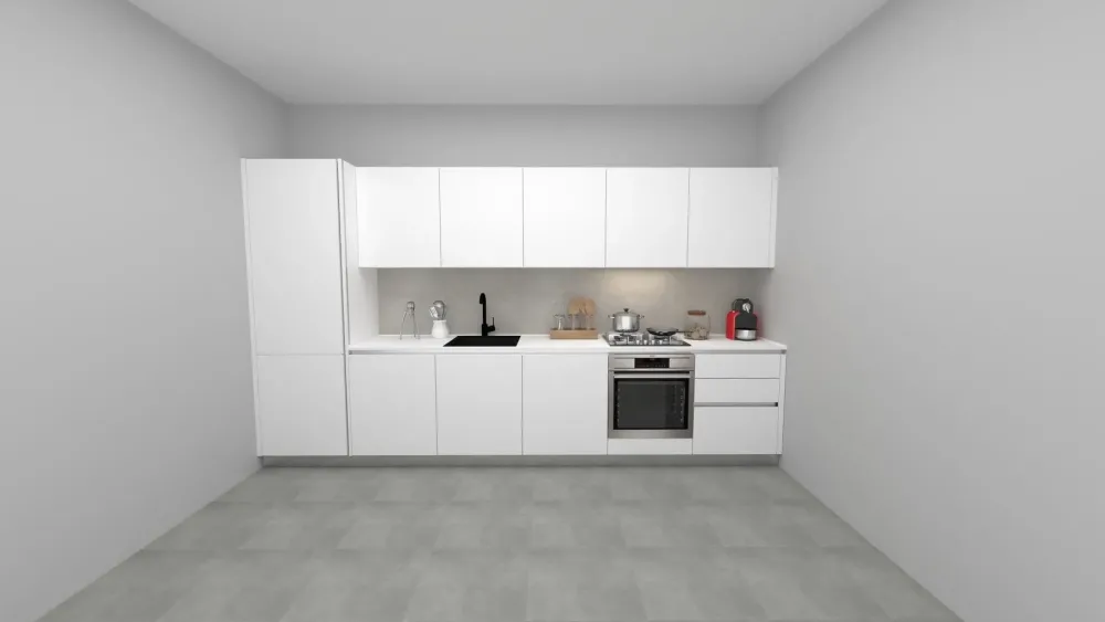 Cucina moderna bianca lineare Art bianco soft^Stosa Hot