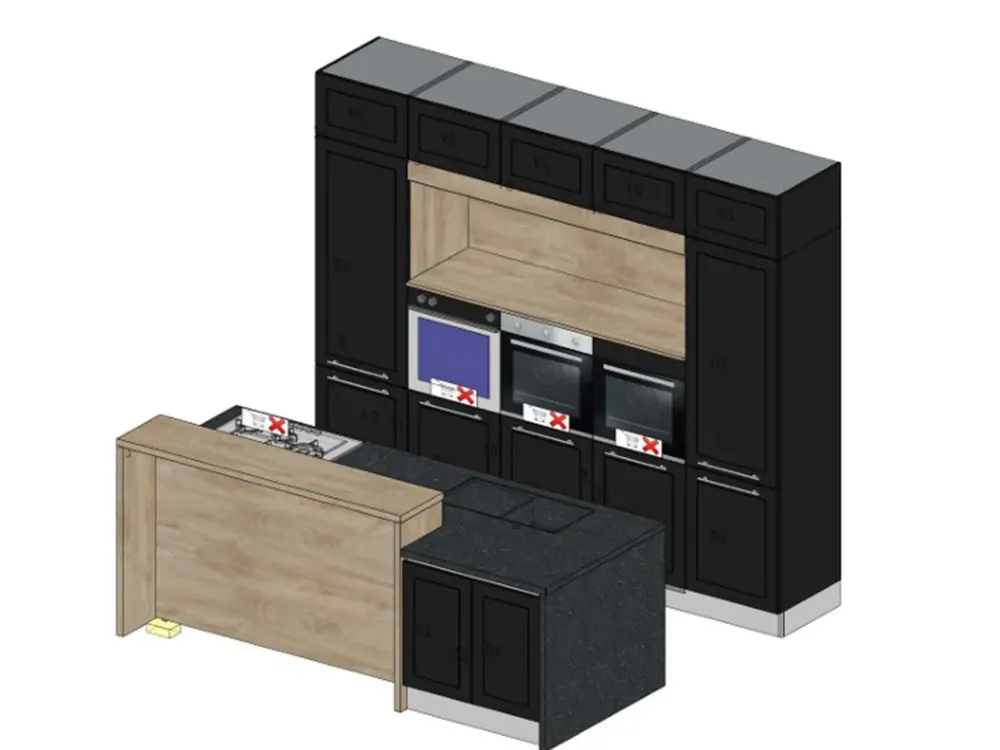 Cucina moderna con isola Giglio expo a prezzo scontato^Pensarecasa Online