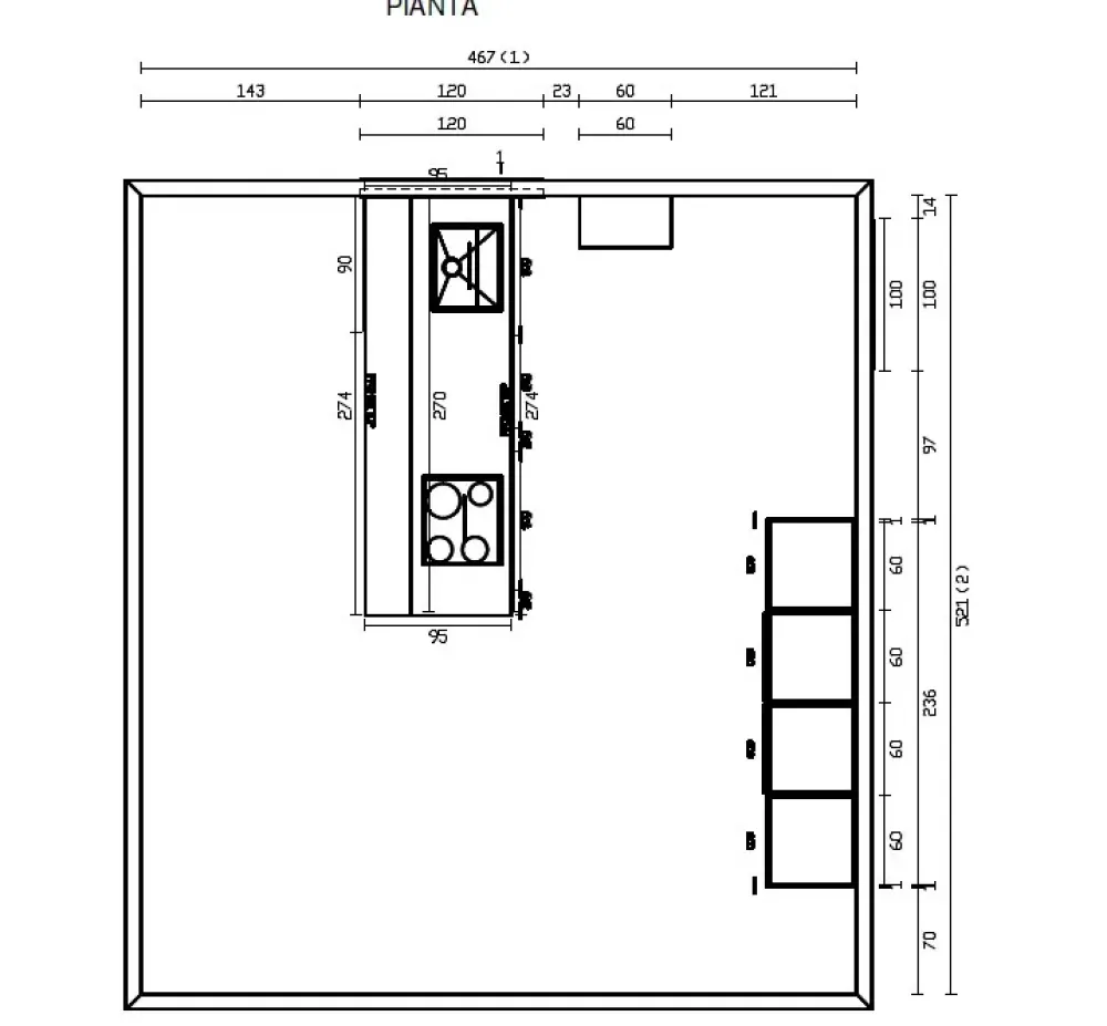 Discount Cucina moderna con isola Positano a prezzo ribassato Cucine Ad Isola|Cucine Moderne