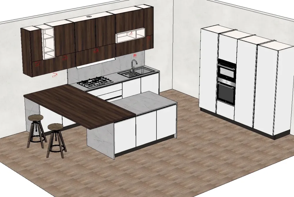 Arredo3 Cucina moderna con isola Round 5 a prezzo ribassato- Cucine Ad Isola|Cucine Moderne