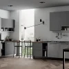 Cucina moderna grigio Primacucine lineare Domino grafite e cementho in offerta^Prima Cucine Sale