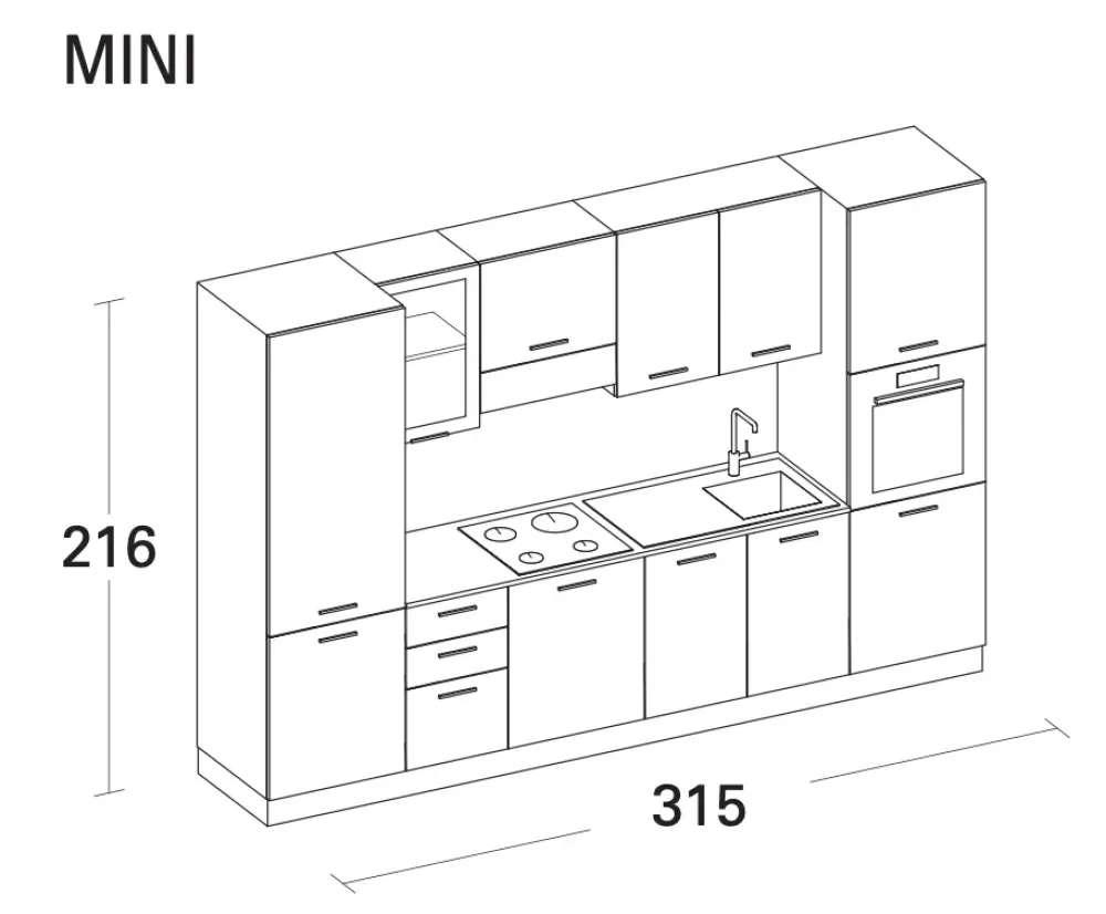 Arrex Cucina moderna lineare 315.- Cucine Lineari|Cucine Moderne