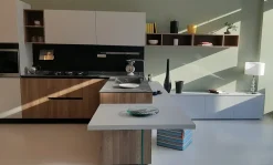 Cucina moderna noce con penisola Azimut in offerta^Essebi Hot