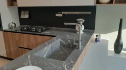 Cucina moderna noce con penisola Azimut in offerta^Essebi Hot