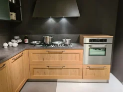 Arredo3 Cucina moderna rovere chiaro ad angolo Asia telaio- Cucine Ad Angolo|Cucine Moderne
