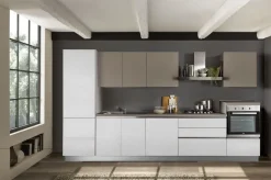 Net Cucine Cucina design lineare grigia in laminato materico Delizia365 poker- Cucine Lineari|Cucine Design