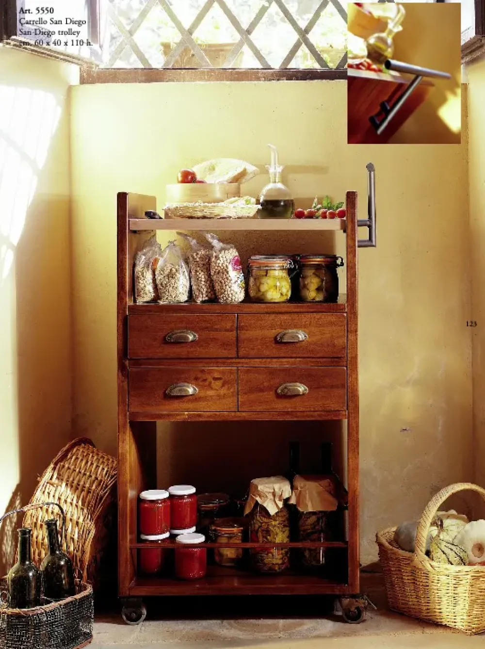 Parlani Cucina noce country ad isola Carrello san diego- Cucine Ad Isola|Cucine Country