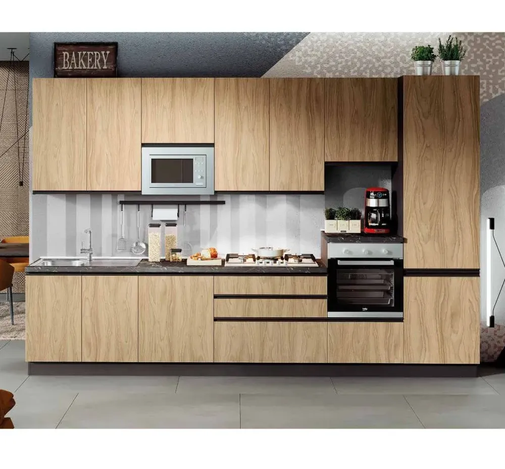 Cucina noce design lineare Era 240 in Offerta Outlet^Net Cucine Clearance