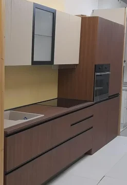 Cucina noce moderna lineare Nexus tabacco^Giannei