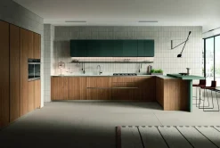 Outlet Cucina noce moderna Lungomare plus combo.04 scontata Cucine Ad Angolo|Cucine Moderne