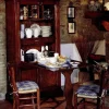 Parlani Cucina country lineare noce in legno Dispensa buffalo con tavolo- Cucine Lineari|Cucine Country