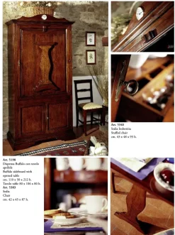 Parlani Cucina country lineare noce in legno Dispensa buffalo con tavolo- Cucine Lineari|Cucine Country