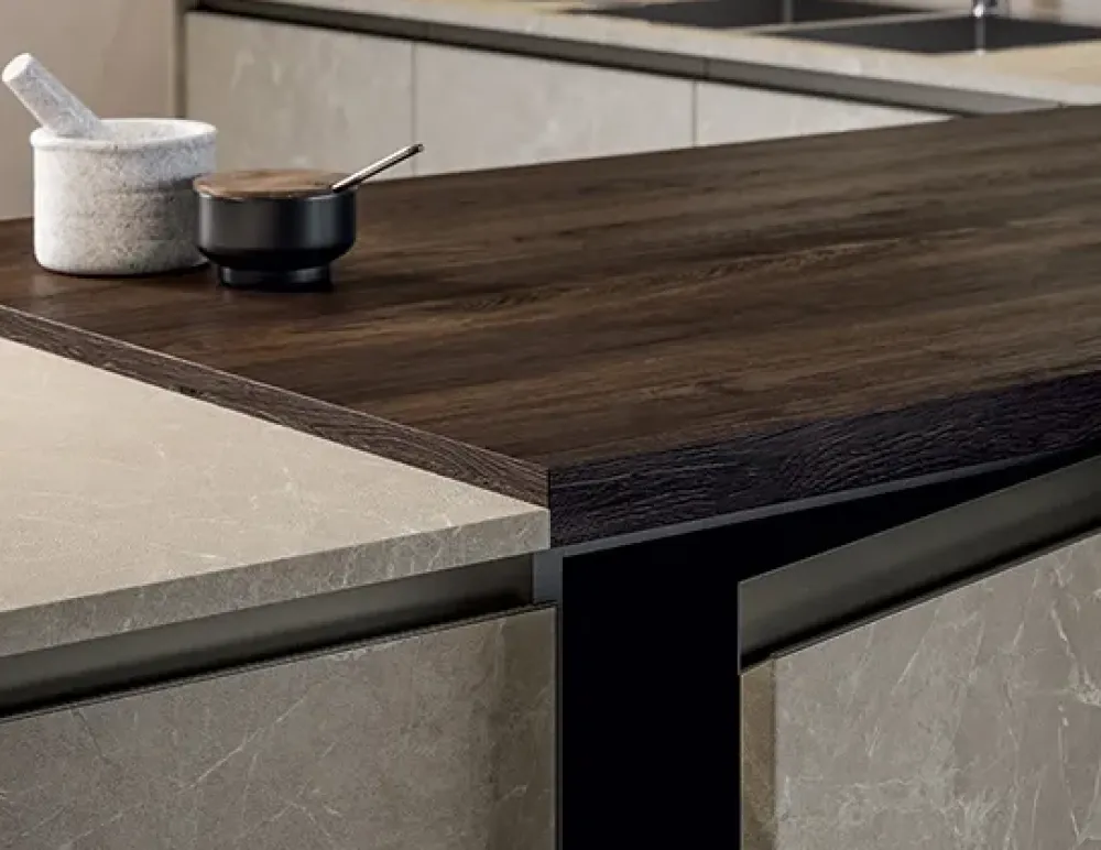 Prima Cucine Cucina Zoe grafite e silvermine OFFERTA OUTLET sconto 50%- Cucine Ad Angolo|Cucine Moderne