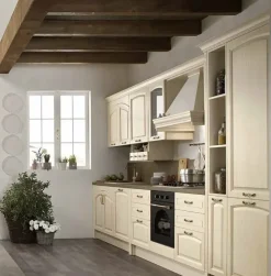 Clearance Cucina provenzale lineare Cucina modello shabby vintage l,egno lineare white a prezzo ribassato Cucine Lineari