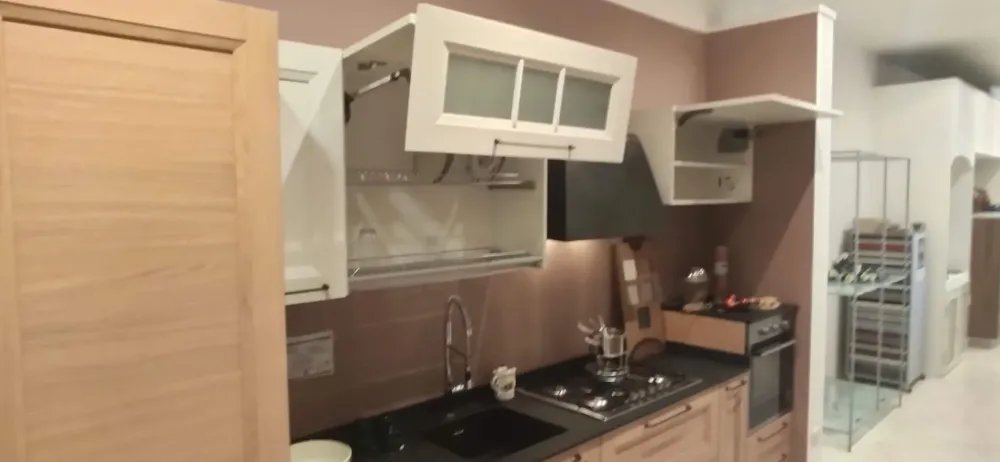 Outlet Cucina rovere chiaro classica lineare Gea in offerta Cucine Lineari