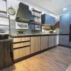 Collezione esclusiva Cucina rovere chiaro industriale con penisola Cucina industrial colonne e piano snack  - Cucine Con Penisola