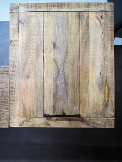 Outlet Cucina rovere chiaro industriale lineare Cucina industriale  vintage in legno e ferro  offerta unica in offerta Cucine Lineari