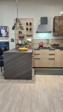Cucina rovere chiaro moderna con penisola Mia a soli 9900 Euro Cucine Con Penisola|Cucine Moderne
