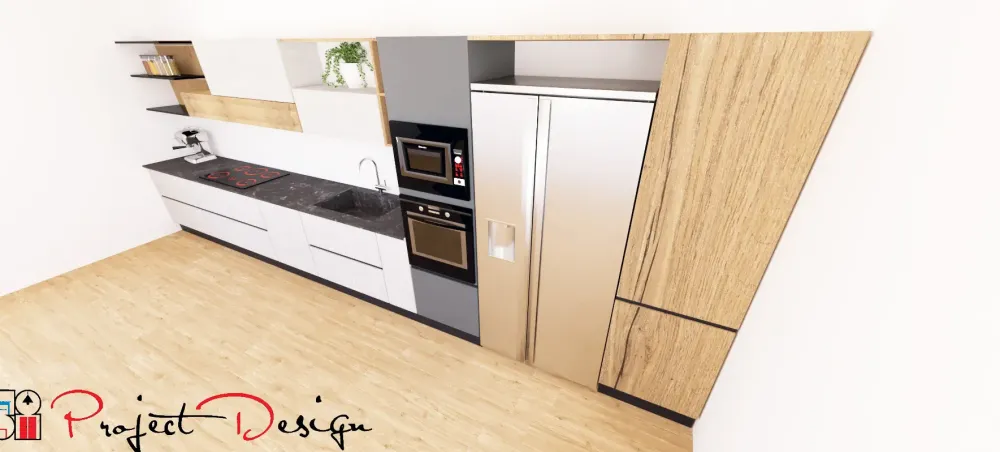 Sale Cucina rovere chiaro moderna lineare Sp22 in offerta Cucine Lineari|Cucine Moderne