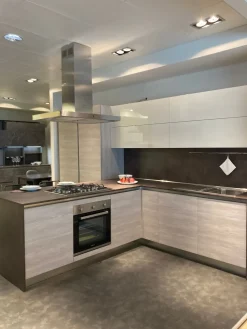 Arredo3 Cucina rovere chiaro moderna con penisola Cloe- Cucine Con Penisola|Cucine Moderne