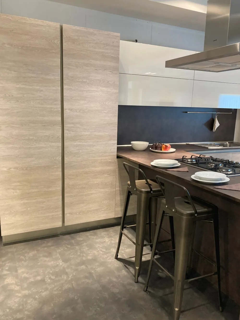 Arredo3 Cucina rovere chiaro moderna con penisola Cloe- Cucine Con Penisola|Cucine Moderne