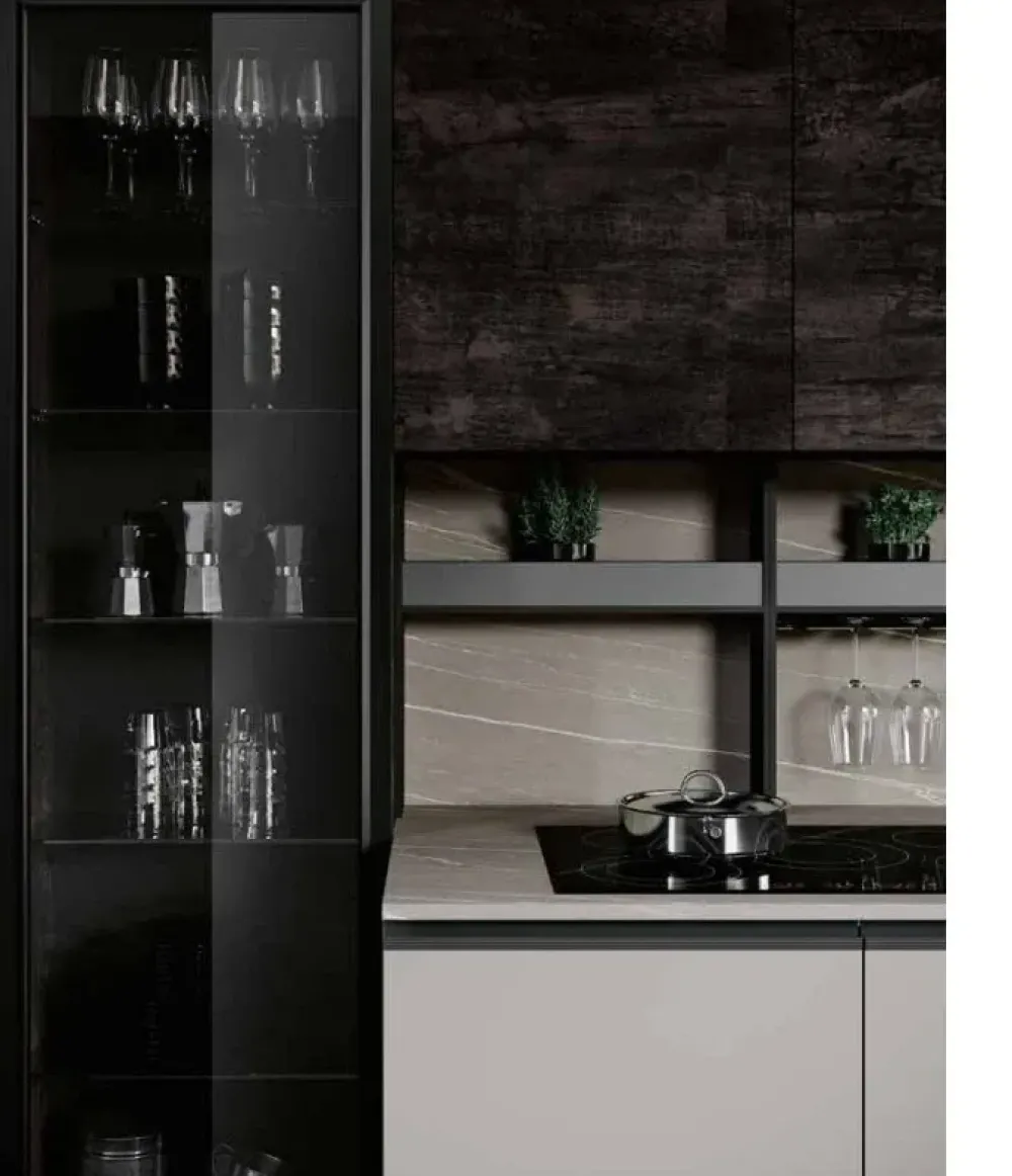 Imab Cucina rovere moro moderna lineare Teia- Cucine Lineari|Cucine Moderne
