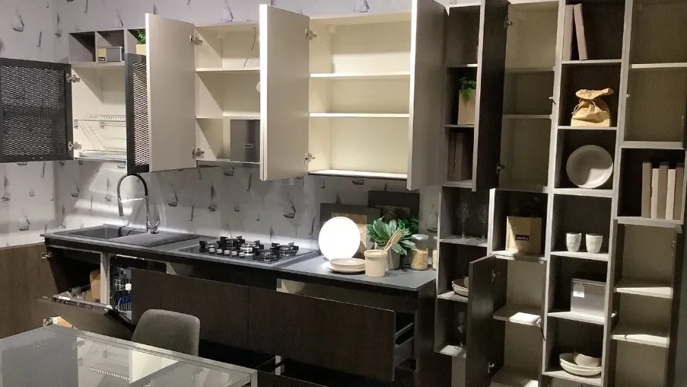 Cucina rovere moro moderna lineare Zen in Offerta Outlet^Mobilturi Hot