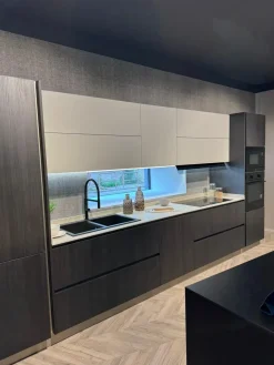 Outlet Cucina rovere moro moderna lineare Young in offerta Cucine Lineari|Cucine Moderne