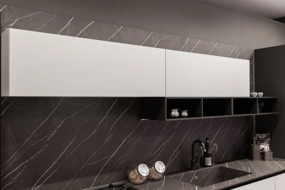 Cucina moderna lineare bianca in laminato opaco Delinea^Scavolini Best