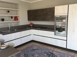 Online Cucina moderna ad angolo rovere chiaro in laminato materico Cucina liberamente laminato materico Cucine Ad Angolo|Cucine Moderne