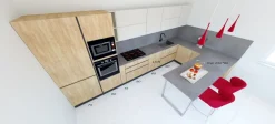 Astra Cucina Sp22 moderna tortora con penisola- Cucine Con Penisola|Cucine Moderne