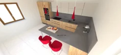 Astra Cucina Sp22 moderna tortora con penisola- Cucine Con Penisola|Cucine Moderne