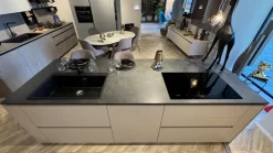 Stosa Cucina design con isola tortora in laminato materico Metropolis- Cucine Ad Isola|Cucine Design