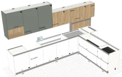 Gentili Group Cucina Time moderna bianca con penisola scontata 40%- Cucine Con Penisola|Cucine Moderne