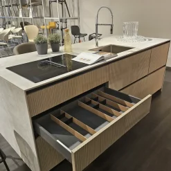 Arredo3 Cucina Time moderna grigia con isola scontata 30%- Cucine Ad Isola|Cucine Moderne